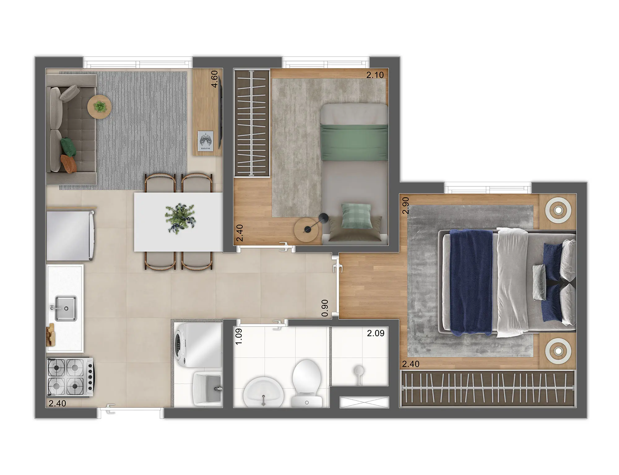 Planta 2 dorms - 1