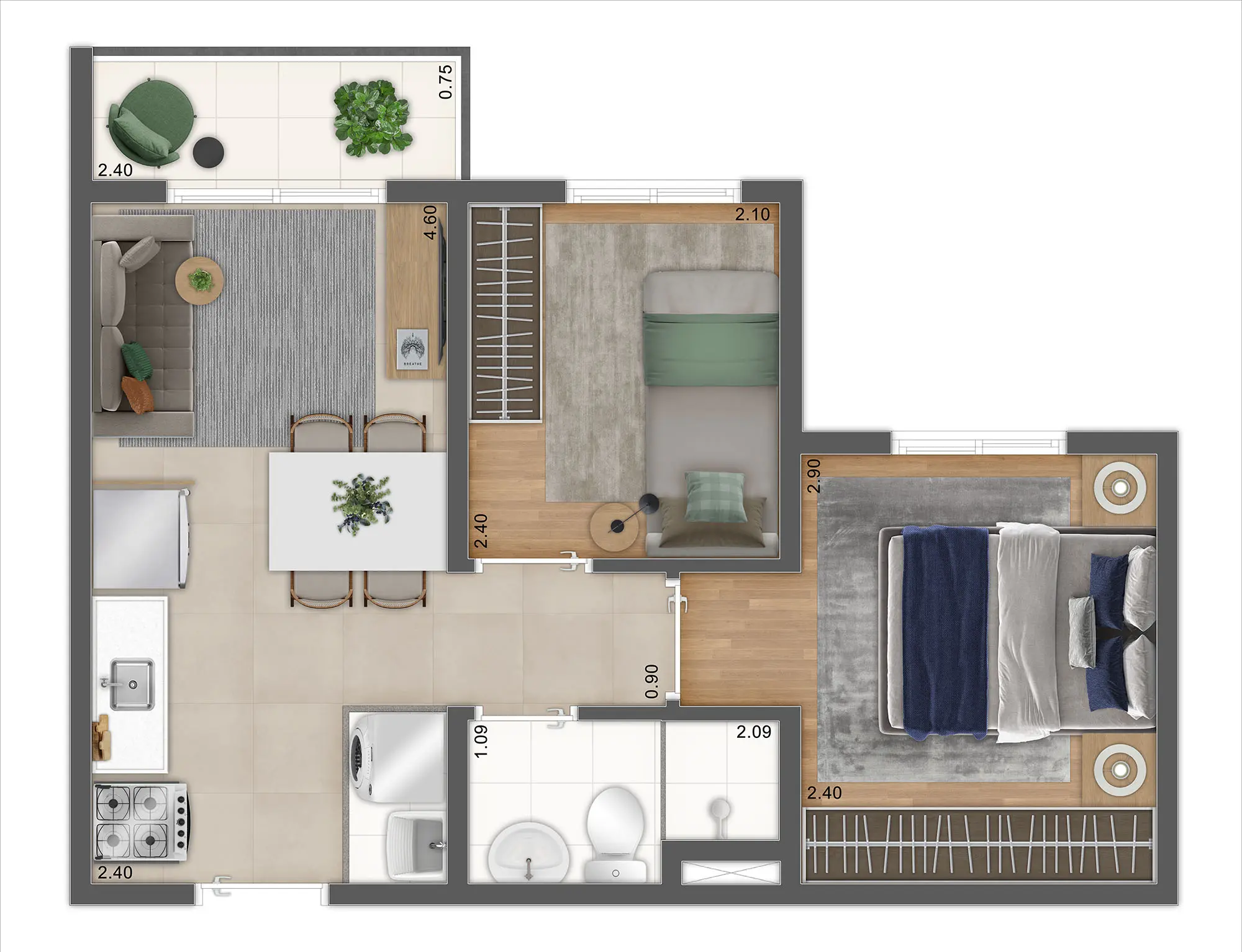 Planta 2 dorms - 2