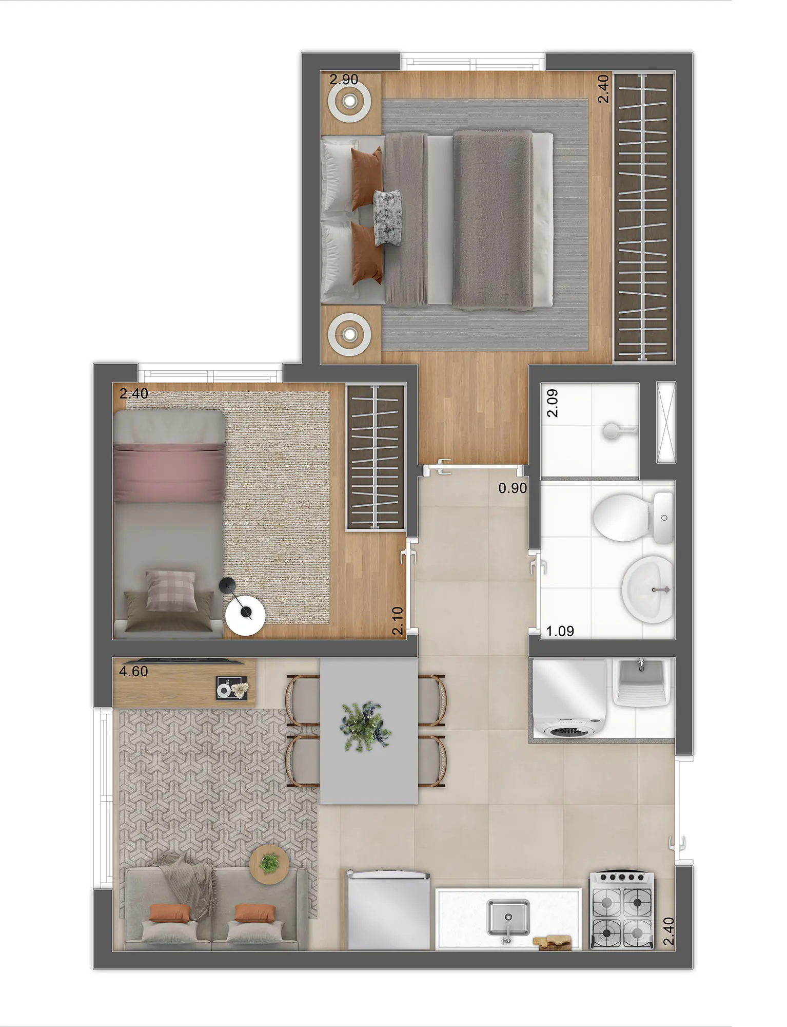 Planta 2 dorms - 3